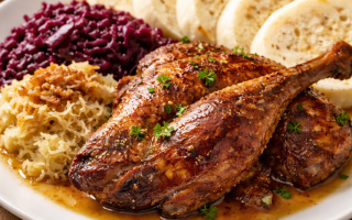 canard rôti au chou